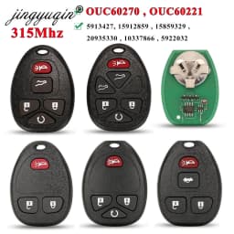 jingyuqin 315Mhz OUC60270 5/6 Buttons Remote Control Keyless Entry Car Key Fob for Buick Chevrolet Cadillac GMC Saturn