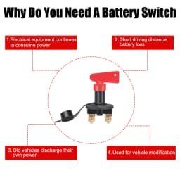 Power Isolator 1 Removable Keys Car Battery Disconnect Switch Cut Off Kill Switch For Truck Boat Marine ATV Car Accessories