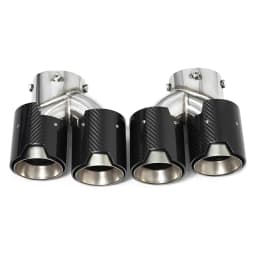 Quad Carbon Fiber Exhaust Tips for BMW G22 G23 M440i G20 M340i G42 M240i 2021+ Dual M Performance Muffler Tailpipe Endrohre