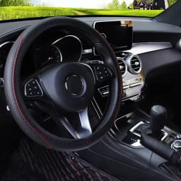 37-39cm Car Steering Wheel Cover Skidproof Auto Steering- Wheel Cover Anti-Slip Embossing Leather Car-styling Car Accessories