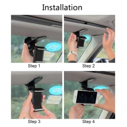 Universal Car Sun Visor Phone Holder 360 Degree Rotation Automobiles Navigation Mount Stand Clip Mobile Phone Bracket Accessory