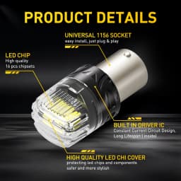 AUXITO 2X P21W BA15S 1156 LED Light 7506 BAY15D 1157 P21/5W LED Bulbs Super Bright White Car Parking Position Reverse Lights DRL