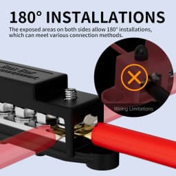 DaierTek 275A Busbar Terminal Block Bus Bar 12V Power Distribution Block 6 x M8 For Automotive Sound Audio Car Power Distributor