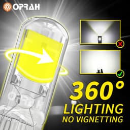 2X T10 W5W 194 T15 W16W LED Bulbs Reading Lights COB Auto Brake Lamp Glass Sapphire Drive-free Dome Light Amber 12V White 6000K