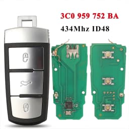 jingyuqin 3 Buttons Smart Remote Car Key Fob For Volkswagen 3C0 959 752 BA 434Mhz ID48 Chip fit VW Passat B6 3C B7 Magotan CC