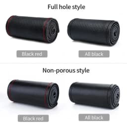 Artificial Leather Steering Wheel Cover Anti-Slip Braiding Cover For Steering Wheel Cowhide 37cm-38cm Steering Wheel Protector