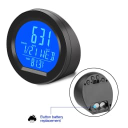 Solar Car Digital Clock Date Week Thermometer LCD Luminous Display for Dashboard Car Clock Automobiles Internal Stick-On