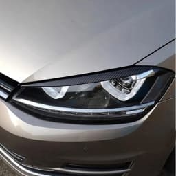 2Pcs For VW Golf 7 Vii Gti GTd R MK7 2013-2017 Headlight Eyebrow Eyelid Cover Trim ABS Carbon Fiber Striking