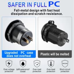 12V/24V usb socket quick charge 3 0 USB Outlet PD USB-C & Two QC3.0 Ports For Boat Marine motorcycle truck