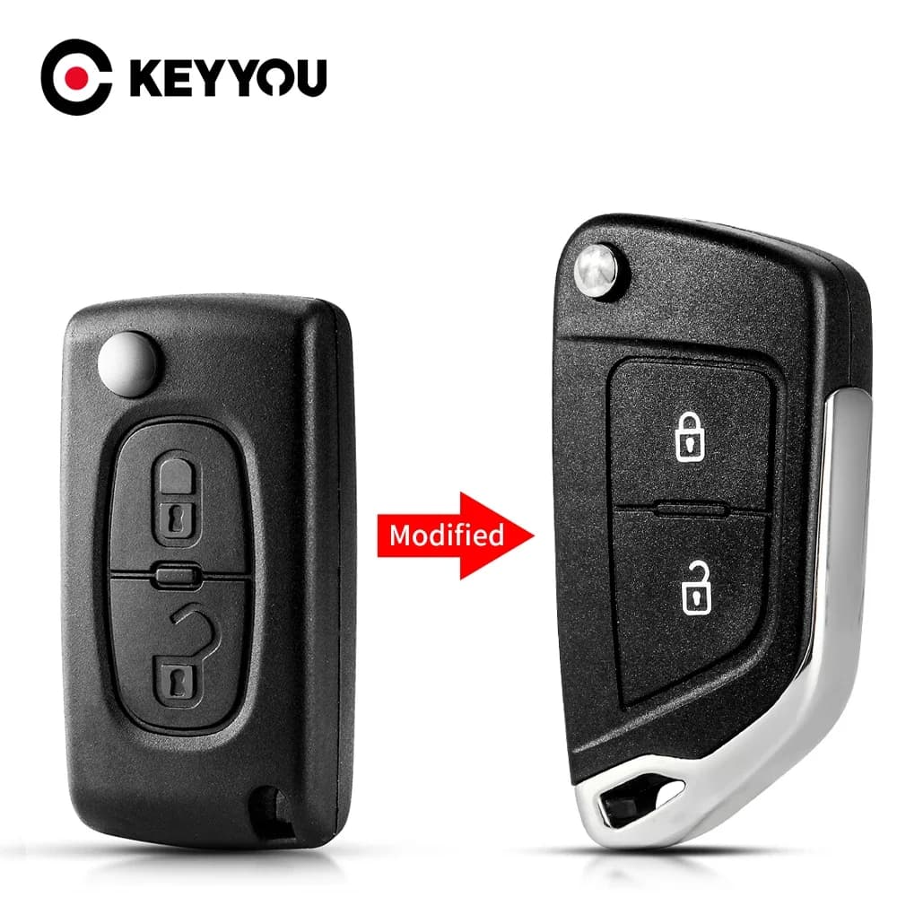 KEYYOU 1PCS 2BUTTONS For Citroen С2 C4 С3 С5 C6 For Peugeot 107 207 307 407 306 308 408 Partner CE0523 CE0536 Modified Car Key