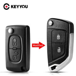 KEYYOU 1PCS 2BUTTONS For Citroen С2 C4 С3 С5 C6 For Peugeot 107 207 307 407 306 308 408 Partner CE0523 CE0536 Modified Car Key