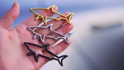 3D Metal Car Styling Sticker Hollow Fish Shark Emblem Badge Decals Automobiles Motorcycle Computer Fuel Cap Accessories Decals