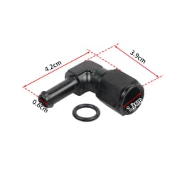 Quick Connect 6AN AN6 Male To 3/8", 5/16" Quick Disconnect Male Push On EFI Fitting Adapter Aluminum Black TF-1081-90-5/16