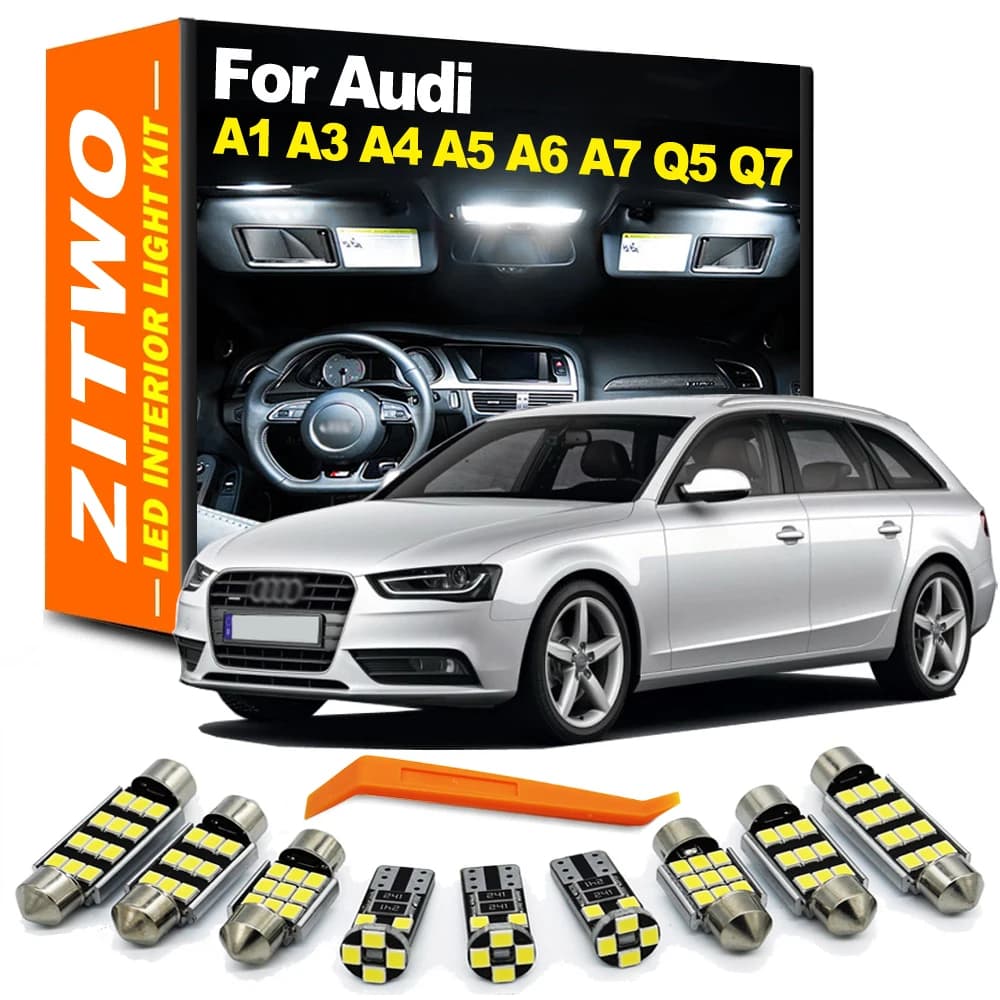 Complete Car LED Bulb Interior Light Kit For Audi A1 8X A3 8L 8P 8V A4 B5 B6 B7 B8 A5 A6 C5 C6 C7 A7 Q5 8R Q7 4L Accessories