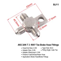 AN3 Motorcycle Motor Bike Hydraulic Brake Oil Hose Line Banjo Fitting m10x1 stainless Steel 10mm New