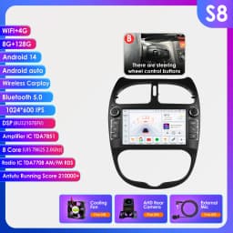 Hizpo 7862 2din Android 14 Car Radio For PEUGEOT 206 206CC 206SW 2000-2008 Auto Multimedia Player GPS Autoradio Carplay Navi