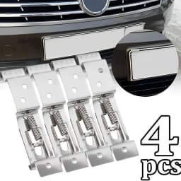 4PCS Car License Plate Frame Holder Trailer Number Stainless Steel Bracket Cars Frame Holder Clamps Trailer Number Plate Clips