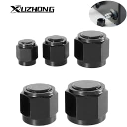 1PC Adapter Female Flare End Cap Plug Tube Fitting AN4 AN6 AN8 AN10 AN12 High Quality Hex Head Port Fitting Aluminum Black