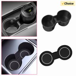 USVOTOV Water Cup Holder Inserts For Tesla Model Y YL Model 3 2025 2026 Accessories Center Console Organizer Storage Box Coaster