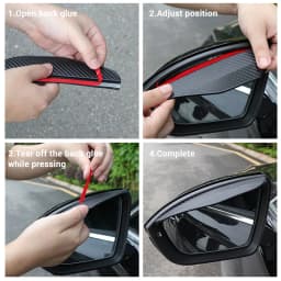 SEAMETAL 2pcs Universal Car Rearview Mirror Rain Eyebrow Carbon Fiber Car Rear View Rainproof Blades Stickers for Car Accessorie