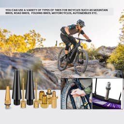 Bicycle Presta Schrader Valve Adaptor, Brass Bike Pump Adapters, Ball Needle, Balloon Inflatable Toys Nozzle Inflator Adapter