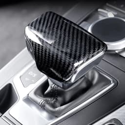 Car Console Gear Shift Handle Head Frame Cover Sticker Carbon Fiber Texture Decor For Audi A4 B9 A5 Q5 FY Q7 4M Auto Accessories
