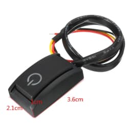 Car Push Button Latching Turn ON/OFF Switch, DC12V 200mA 2 4W LED Light, Durable And Reliable Easy Installation
