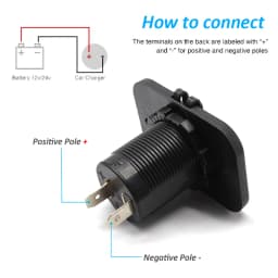 Cigarette Lighter Socket Waterproof 12V Power Plug Outlet Receptacle for Car Marine Motorcycle ATV RV Socket Power Outlet