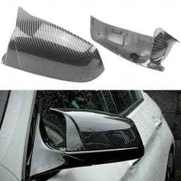 For BMW 5 6 7 Series E60 E61 E63 E64 F06 F07 F10 F11 F13 F01-F04 Carbon Fiber pattern Black Side Wing Rearview Mirror Cover Cap