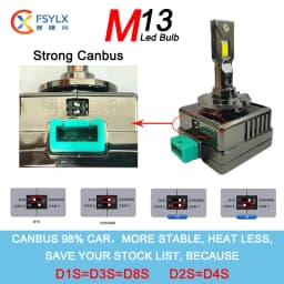 M13 D3s Led Headlight 90W 20000LM D1s D2s D3s D4s D5s D8s Turbo Led Lights D1s Led HeadLamp Bulb 6000k Canbus 12v