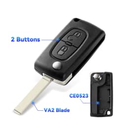KEYYOU For Peugeot 206 408 1/2/3/4/5/6/807 Partner For Citroen C1/2/3/4/5/6/7/8 Xsara Picasso Remote Car Key Shell CE0523/36