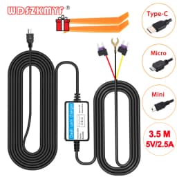 Hardwire Kit Car DVR Dashcam Camera for Low Vol Protection Mini USB Port 12-30V in 5V2.5A 24HParking Monitoring Car Assecories