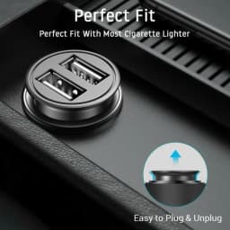 Dual USB Car Charger 5A Fast Charing 2 Port 12-24V Cigarette Socket Lighter Car USBC Charger For All Smart Phones Adapter