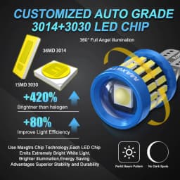 2x Upgraded W5W 2825 175 T10 LED CANBUS 12V 8W 950Lm Car Interior Side Light 194 3030 SMD Replacement for Cars Trucks
