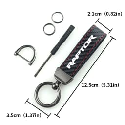 Car Carbon Fiber Leather Rope Keychain Key Chain Pendant Keyring Horseshoe Buckle for RAPTOR S-MAX STline TRANSIT Accessories