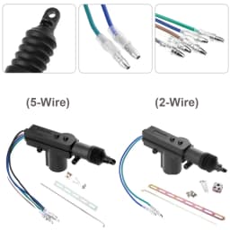 2/5 Wire Universal Car Electric Remote Central Door Lock Actuator Auto Heavy-Duty 12V Power Locking System Single Gun Type Kit