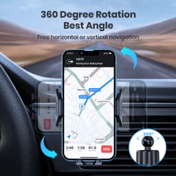 Car Phone Holder Mount,TOPK Upgrade Auto Locking Universal Phone Stand Holder with Hook Clip for Car Air Vent for iPhone Samsun