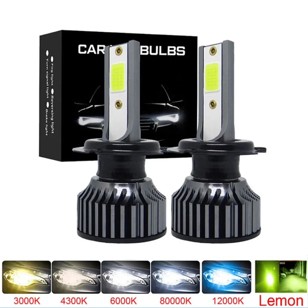 2Pcs LED Car Headlight H4 H7 H1 LED H11 H8 H9 H27 881 Blue 6000K Lemon Green Auto Fog Light H3 9005 HB3 9006 12V LED Bulb