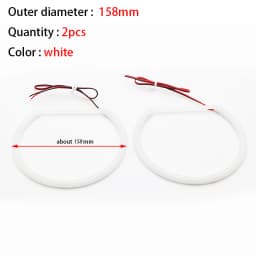 60mm 72mm 80mm 85mm 90mm 95mm 126mm 140mm 131mm 146mm 158mm White Circle Light Cotton Angel Eyes Kit for BMW E46 E36 E38 E39 E90