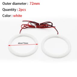 60mm 72mm 80mm 85mm 90mm 95mm 126mm 140mm 131mm 146mm 158mm White Circle Light Cotton Angel Eyes Kit for BMW E46 E36 E38 E39 E90