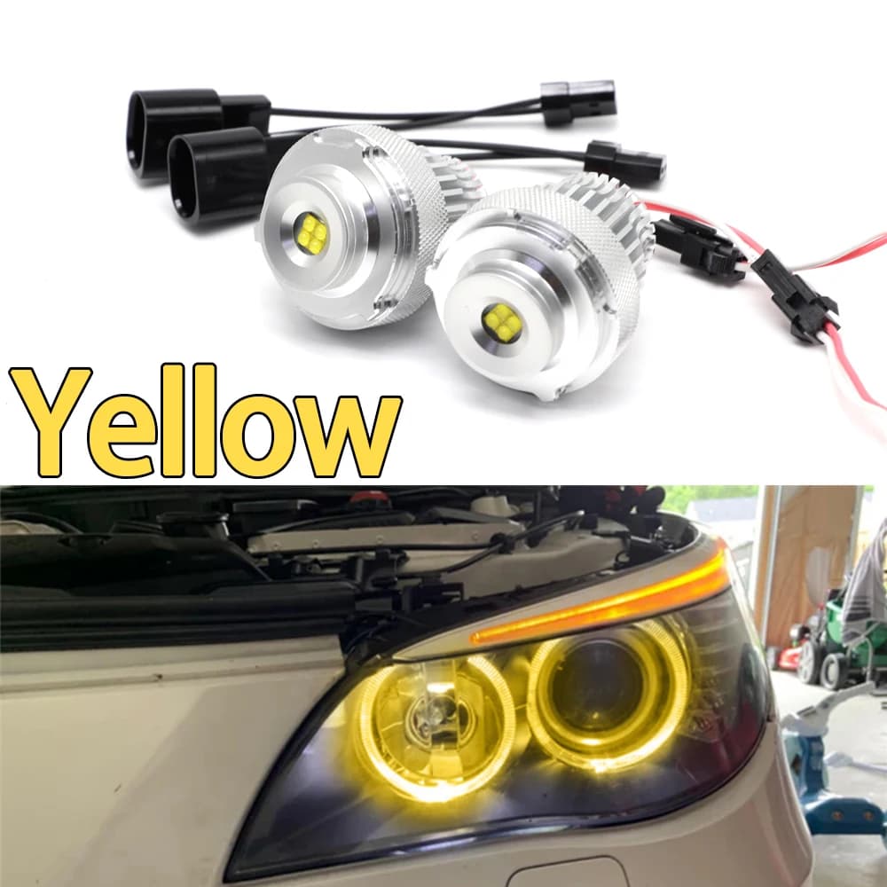 100W Angel Eye DRL light (Daytime Running Lights) for BMW 5 Series E60 E61 LCI Halogen Headlight 2007-2010 - White or Yellow