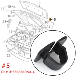 20PCS For VW Golf 4 5 6 Polo Passat Tiguan Sharan Octavia Engine Bonnet Hood Retainer Clips Sound Insulation Rivet 1H5863849
