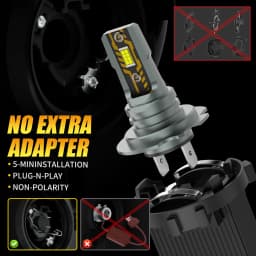 AILEO 2Pcs H7 LED Lights 200W 22000LM Headlight Bulb 6500K Mini Size Design Wireless For Car Lamp CSP 5570 Chip White Plug&Play