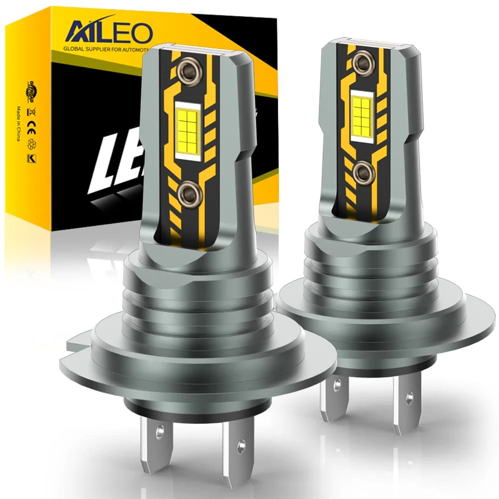 AILEO 2Pcs H7 LED Lights 200W 22000LM Headlight Bulb 6500K Mini Size Design Wireless For Car Lamp CSP 5570 Chip White Plug&Play