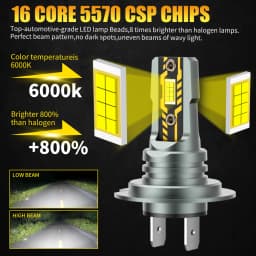 AILEO 2Pcs H7 LED Lights 200W 22000LM Headlight Bulb 6500K Mini Size Design Wireless For Car Lamp CSP 5570 Chip White Plug&Play