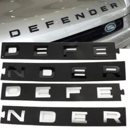 1pc 3D ABS Black Letters DEFENDER Badge Car Front Hood Bonnet Stickers Decals For Land Rover Defender Emblem Accessories