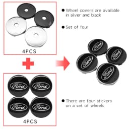 4pcs 56/60MM Wheel Center Caps Hub Car Rims Dust-proof Cover Hubcaps for Ford Focus 2 3 4 MK2 MK3 MK5 Fiesta MK7 Mondeo Fusion