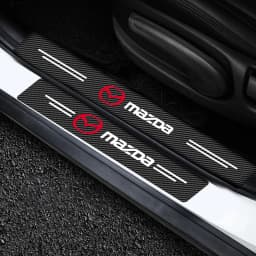 4PCS Leather Car Door Threshold Protector Stickers Accessories For Mazda 3 Bk 6 Gh CX-5 CX30 MX-5 2 5 CX-3 GJ GL CX-8 MS RX-8