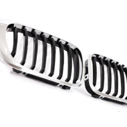 Single Slat Grill Kidney Carbon Chrome Grille For 3 Series E46 2-Door 1998-2002 Pre-Facelift & 2000-2007 E46 M3 Coupe Cabriolet