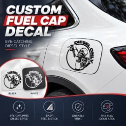 Pickup Truck 13.5*13.5cm Off-Road Truck Skull Fuel Cap Stickers, Decorative Car Stickers Personalized Customization